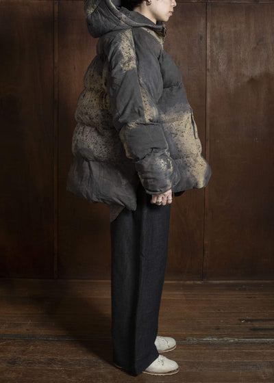 Gathering Textiles Fisherman Puffer Linen Ramie Plant Dyed Military Green FSP01-LR-KG