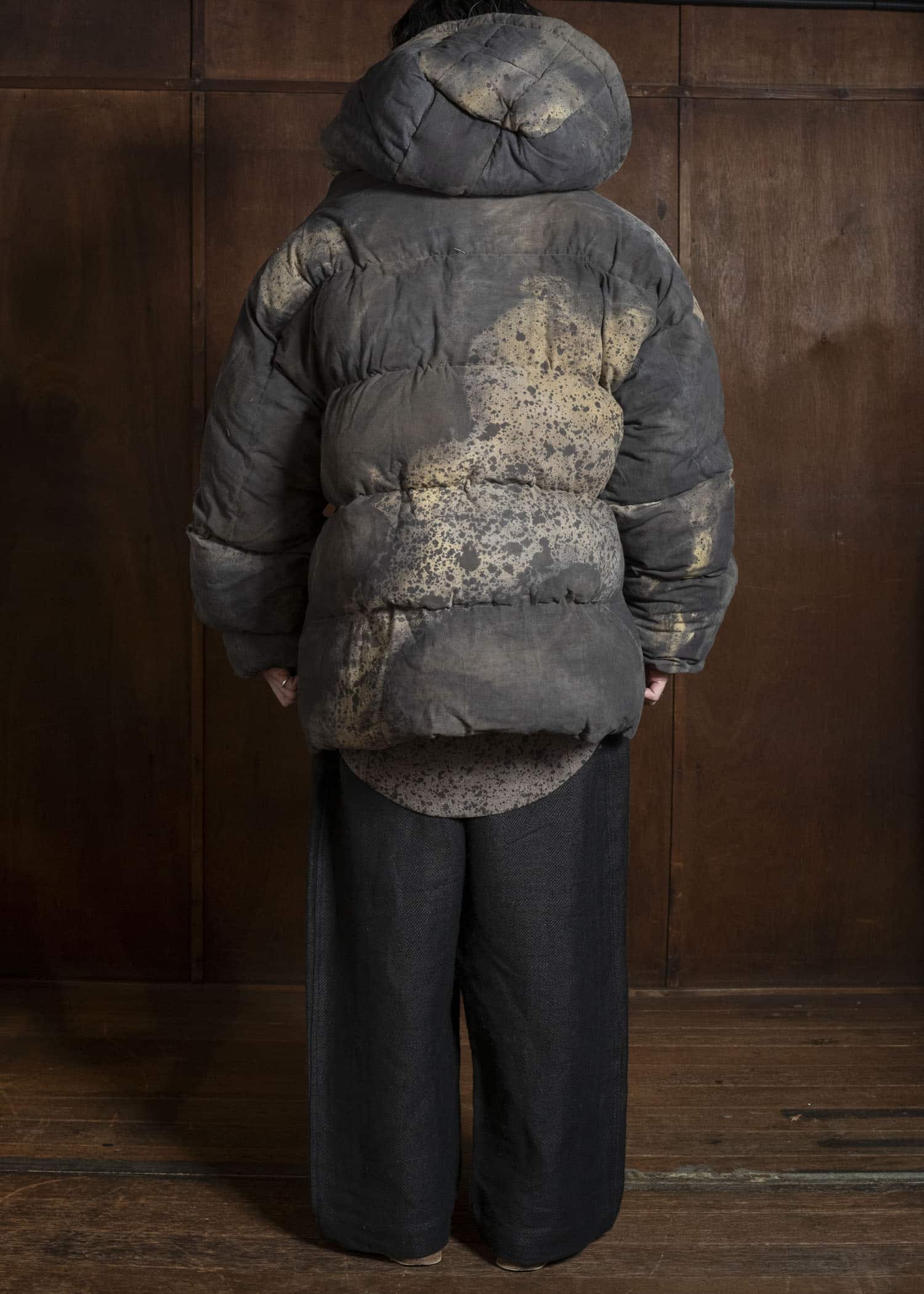 Gathering Textiles Fisherman Puffer Linen Ramie Plant Dyed Military Green FSP01-LR-KG