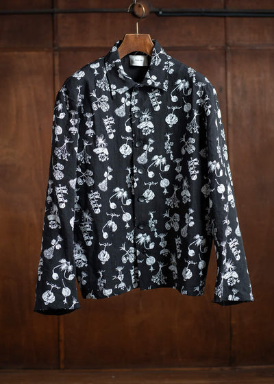 Peng Tai PTS25M16-2 Printed Shirt Jacket BLACK