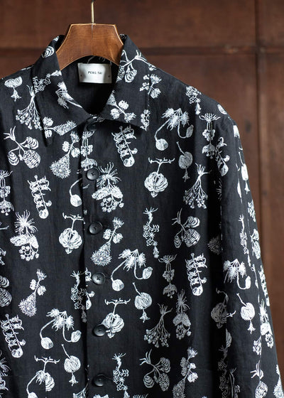 Peng Tai PTS25M16-2 Printed Shirt Jacket BLACK