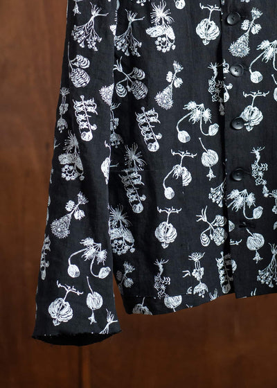 Peng Tai PTS25M16-2 Printed Shirt Jacket BLACK