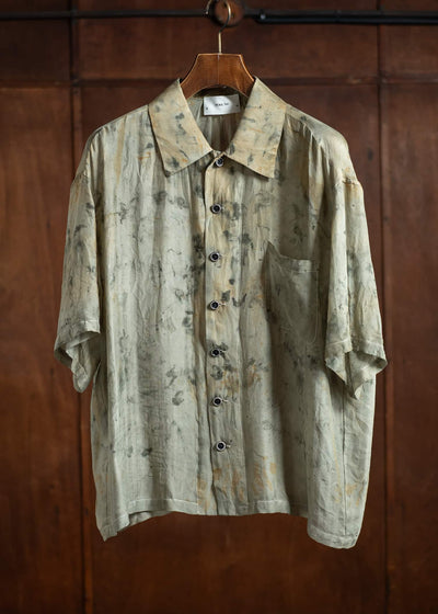 Peng Tai PTS25M04-2 Chinese Medicine Dyed Silk Shirt WORMWOOD