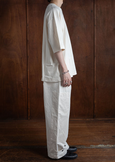 amachi. Double Knee Cargo Pants -Heavy Weight Off White AY00-6-5-Off White