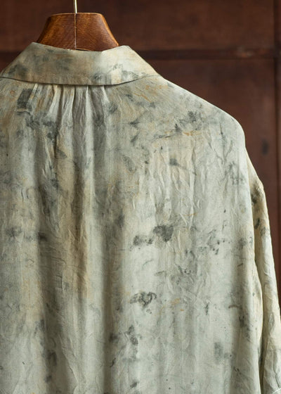 Peng Tai PTS25M04-2 Chinese Medicine Dyed Silk Shirt WORMWOOD