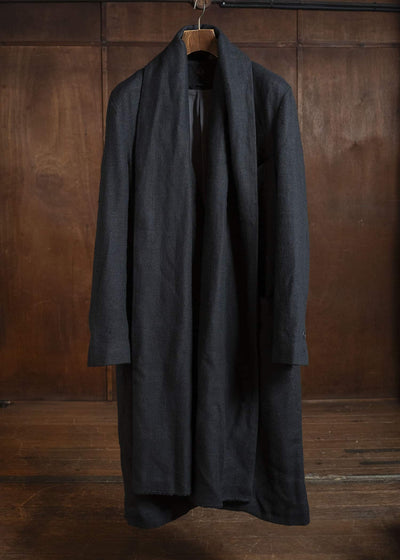 K’ANG OVERSIZE DETACHABLE SCARF LONG JACKET