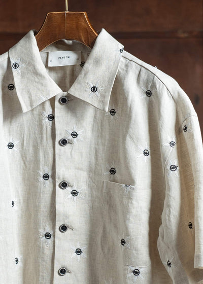 Peng Tai PTS25M04-1 Floral Sl Shirt BEIGE
