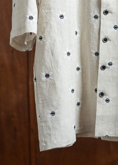 Peng Tai PTS25M04-1 Floral Sl Shirt BEIGE