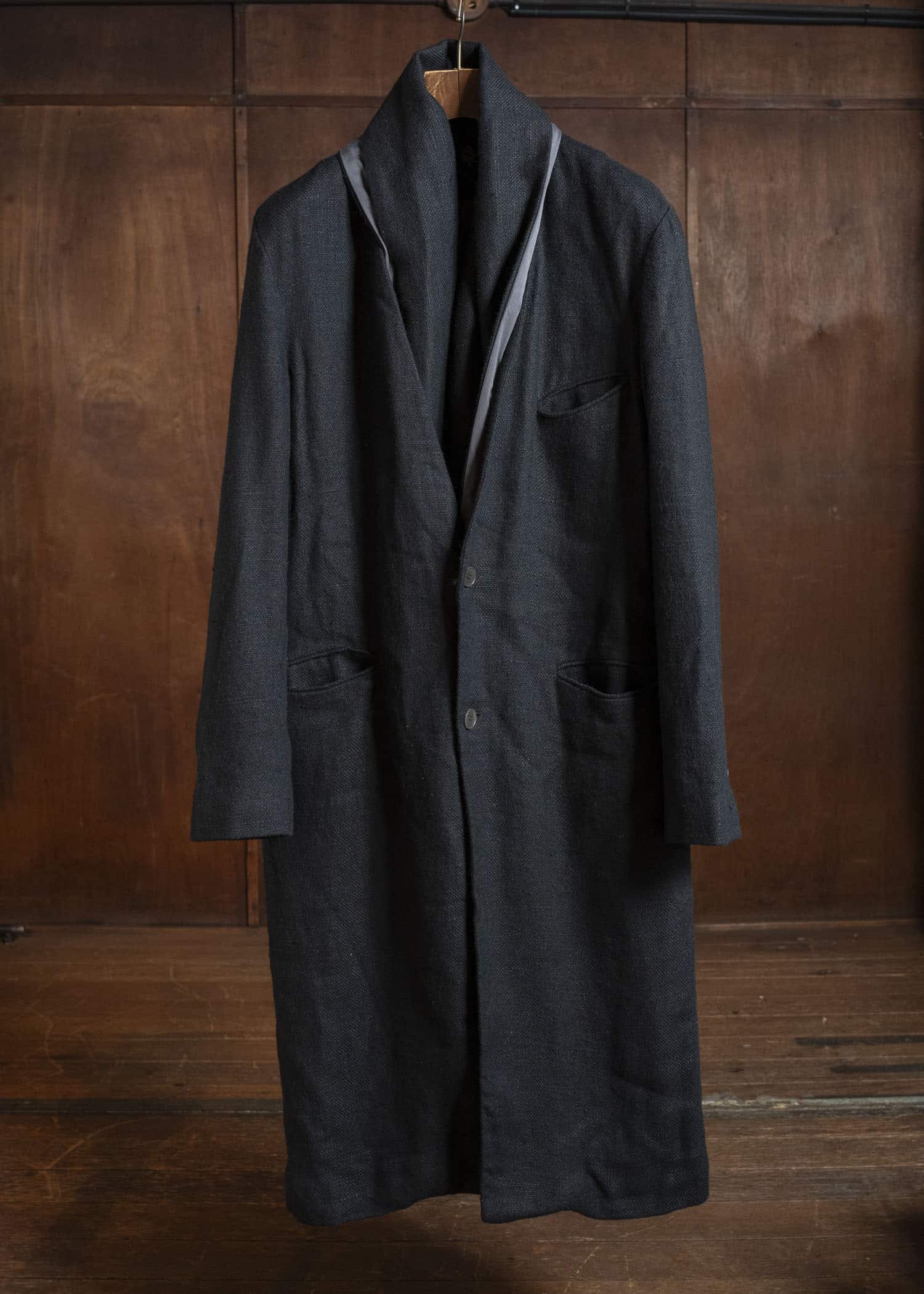 K’ANG OVERSIZE DETACHABLE SCARF LONG JACKET