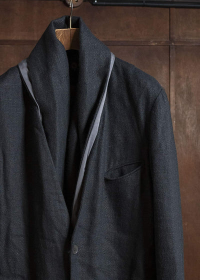 K’ANG OVERSIZE DETACHABLE SCARF LONG JACKET