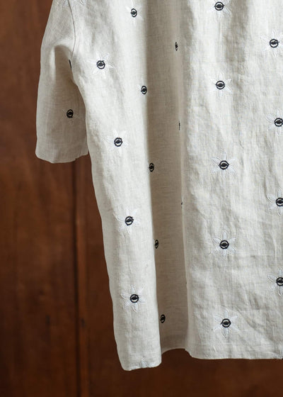Peng Tai PTS25M04-1 Floral Sl Shirt BEIGE