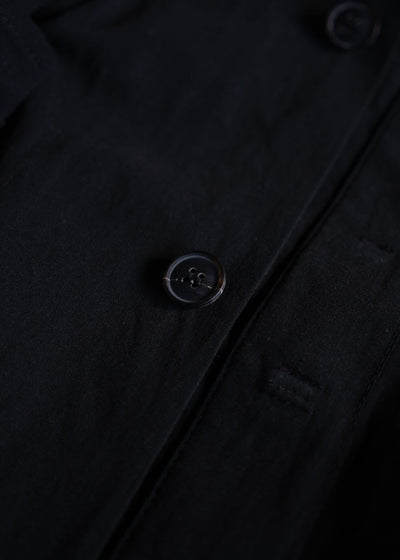 JAN-JAN VAN ESSCHE COAT#29LONG, LOOSE FIT COAT COARSE DENSE TWILL BLACK