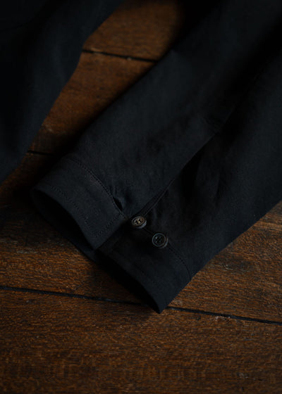 JAN-JAN VAN ESSCHE JAN-JAN VAN ESSCHE JAN-JAN VAN ESSCHE JAN-JAN VAN ESSCHE SHIRT#99 LOOSE FIT SHIRT WITH DEEP V-NECK WASHI SHIRTING BLACK