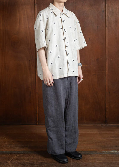 Peng Tai PTS25M04-1 Floral Sl Shirt BEIGE