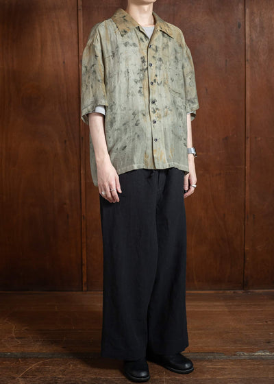 Peng Tai PTS25M04-2 Chinese Medicine Dyed Silk Shirt WORMWOOD