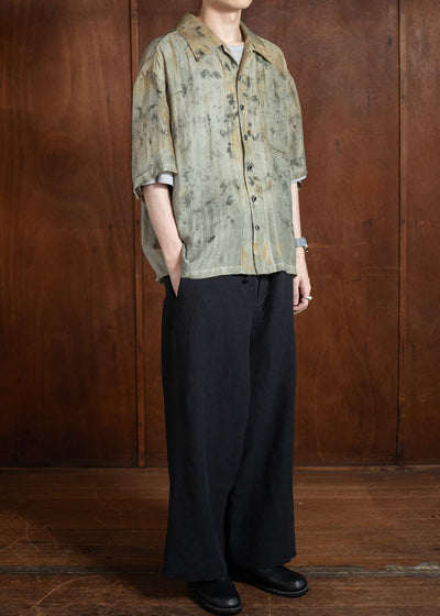 Peng Tai PTS25M04-2 Chinese Medicine Dyed Silk Shirt WORMWOOD