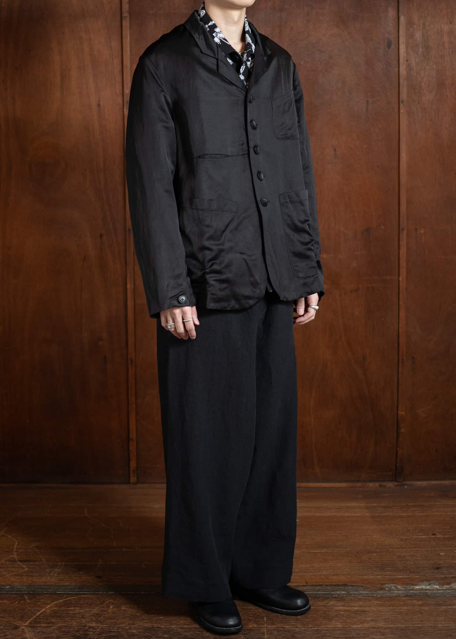 Peng Tai PTS25M12-2 Waist Drawstring Pants BLACK