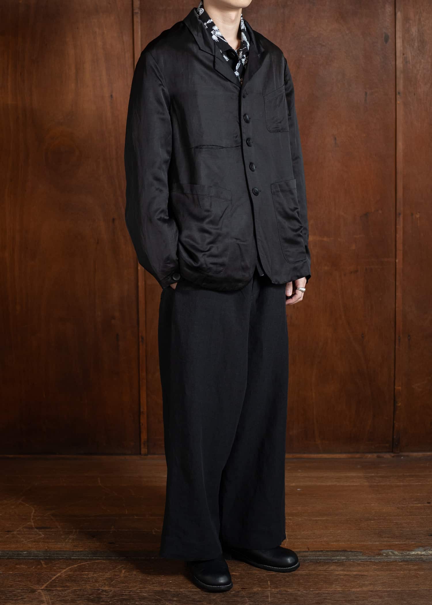 Peng Tai PTS25M12-2 Waist Drawstring Pants BLACK