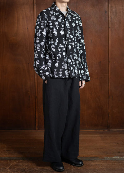 Peng Tai PTS25M16-2 Printed Shirt Jacket BLACK