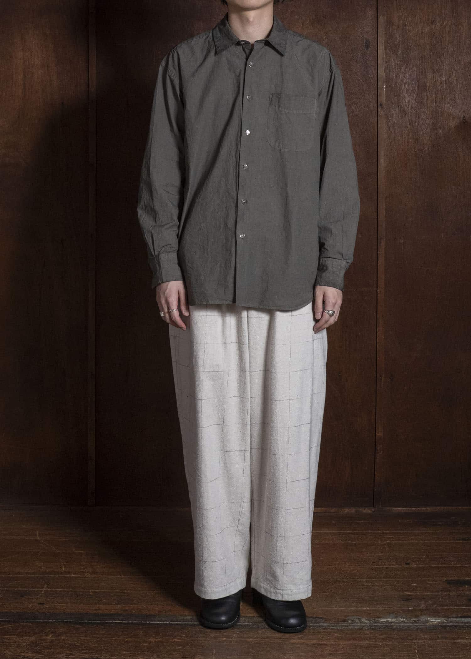 YOKO SAKAMOTO YS-26AW-78-MUGWORT Regular Collar Shirt MUGWORT
