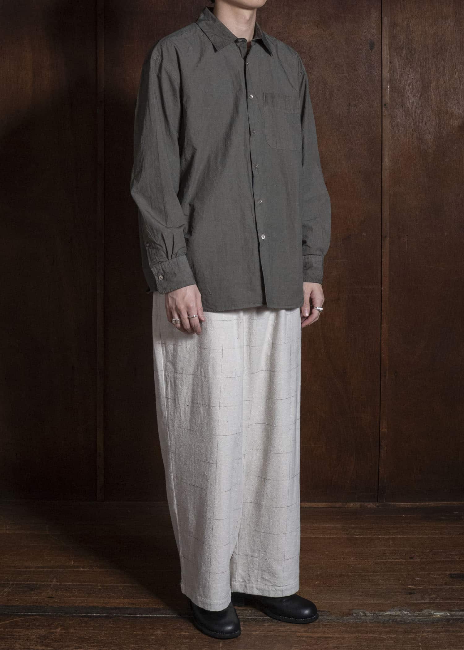 YOKO SAKAMOTO YS-26AW-78-MUGWORT Regular Collar Shirt MUGWORT