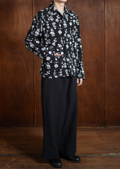 Peng Tai PTS25M16-2 Printed Shirt Jacket BLACK