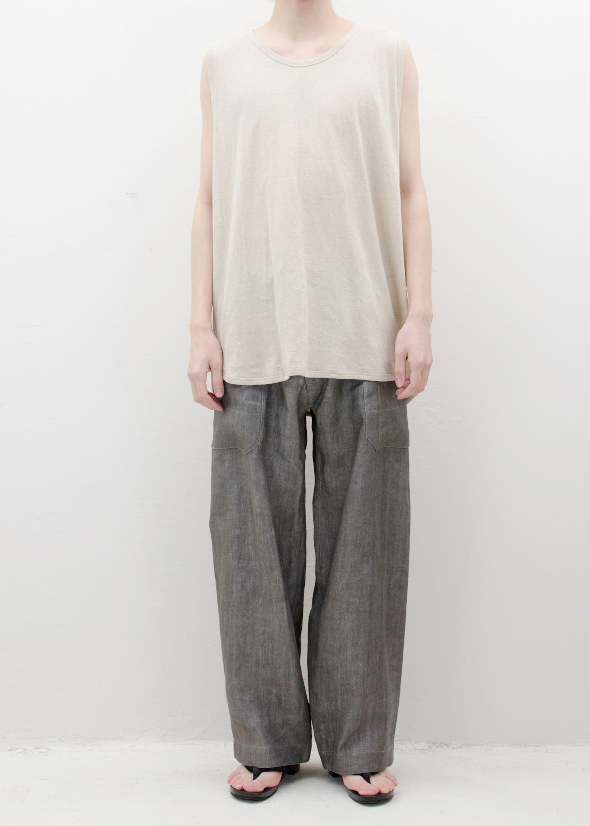 JAN-JAN VAN ESSCHE "TROUSERS#67"SUMI LINEN TWILL