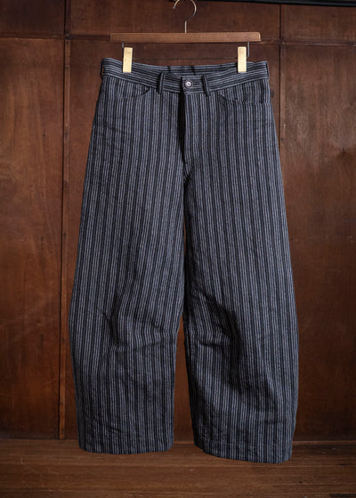 unkruid inmo trousers black striped heavy coutil