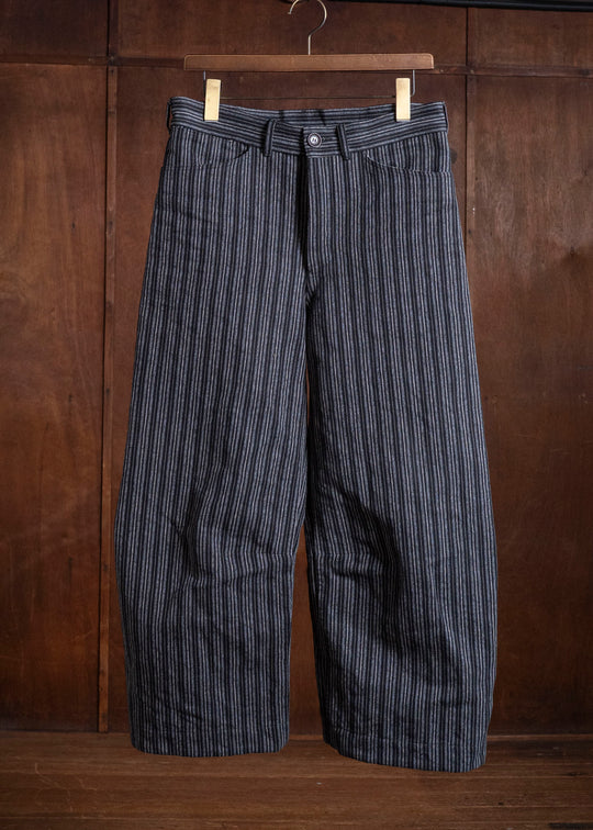 unkruid inmo trousers black striped heavy coutil