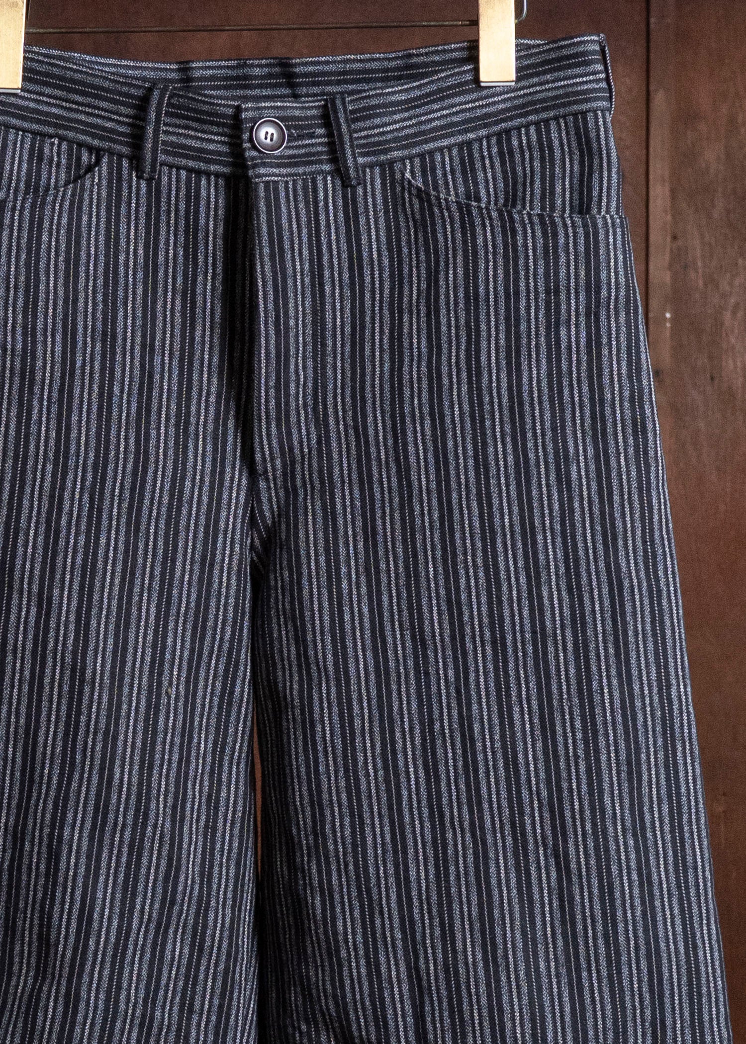 unkruid inmo trousers black striped heavy coutil