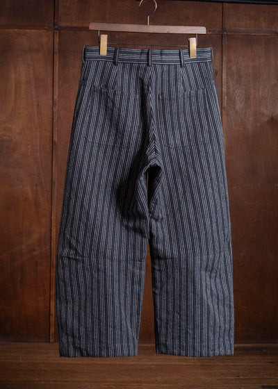 unkruid inmo trousers black striped heavy coutil