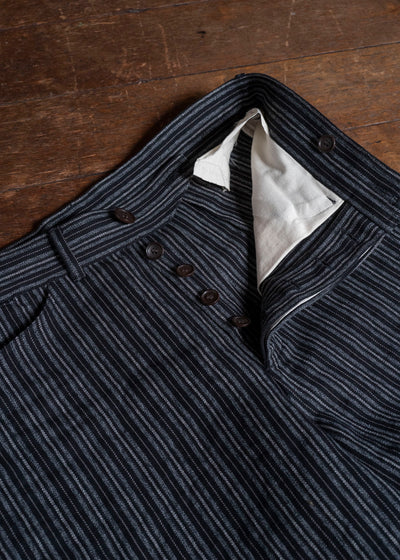 unkruid inmo trousers black striped heavy coutil