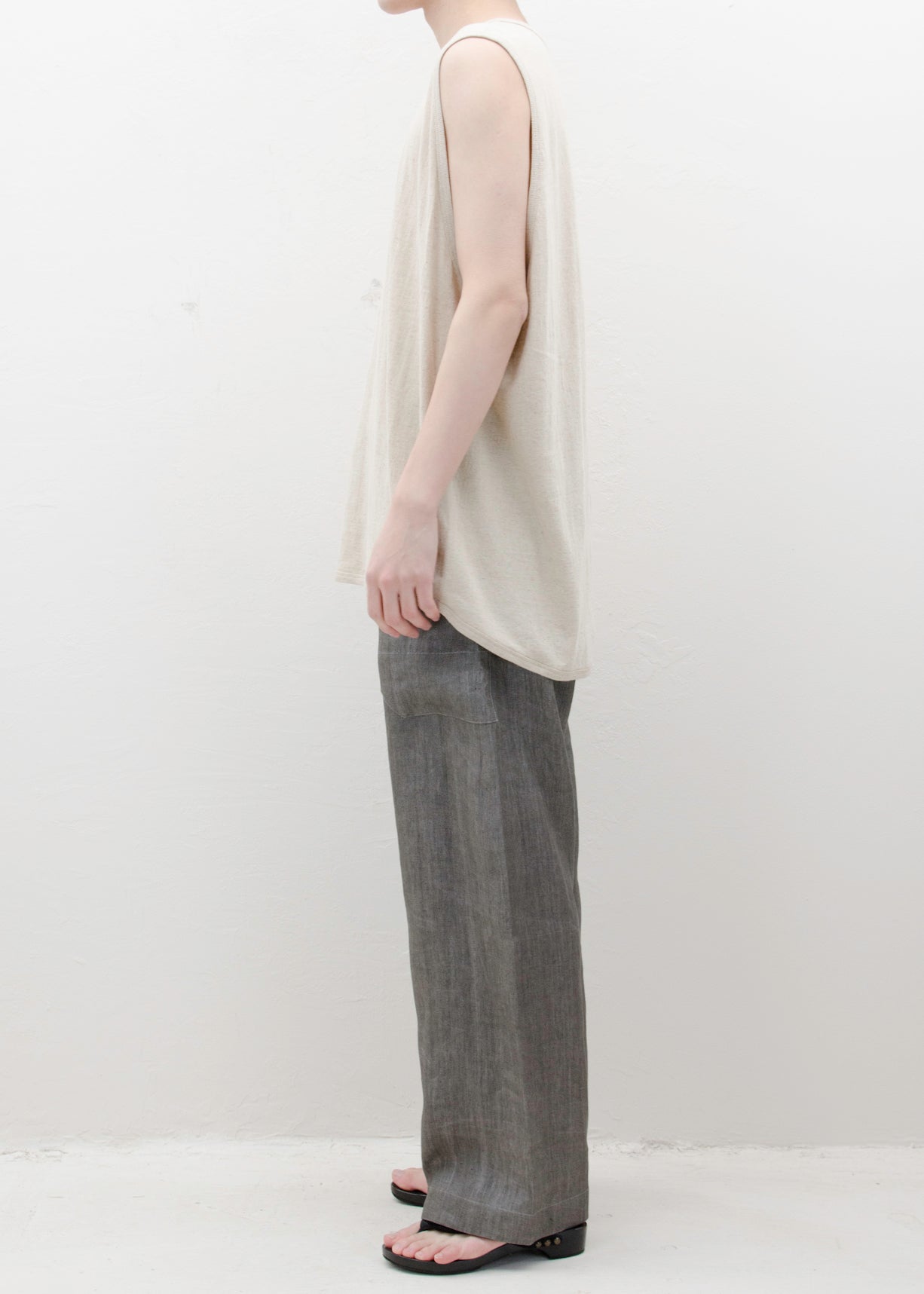 JAN-JAN VAN ESSCHE "TROUSERS#67"SUMI LINEN TWILL