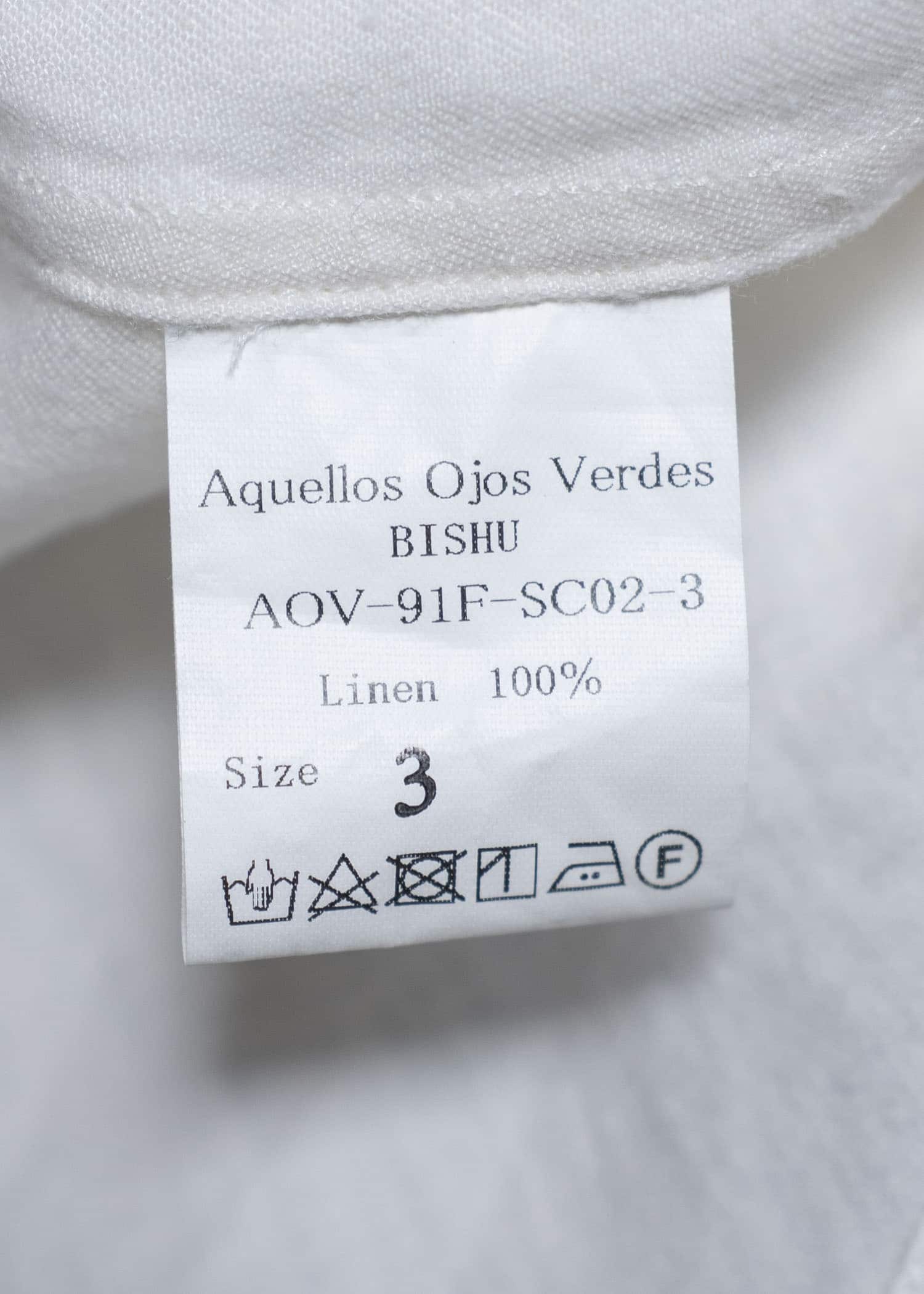 Aquellos Ojos Verdes BISHU LINEN WHITE SHIRT