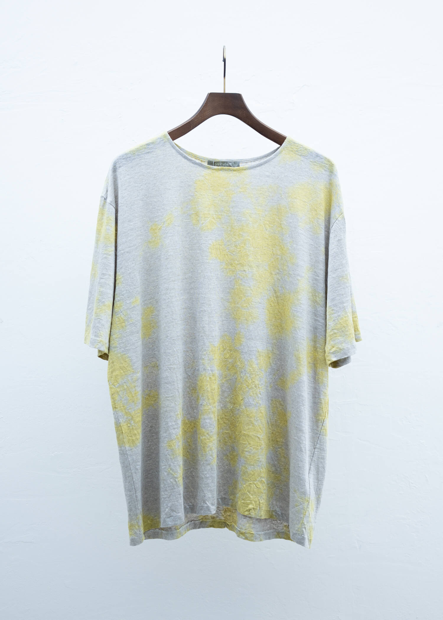 SUZUSAN Linen Jersey Short Sleeve T-Shirt Yellow / Grge