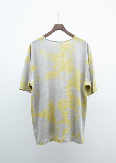 SUZUSAN Linen Jersey Short Sleeve T-Shirt Yellow / Grge