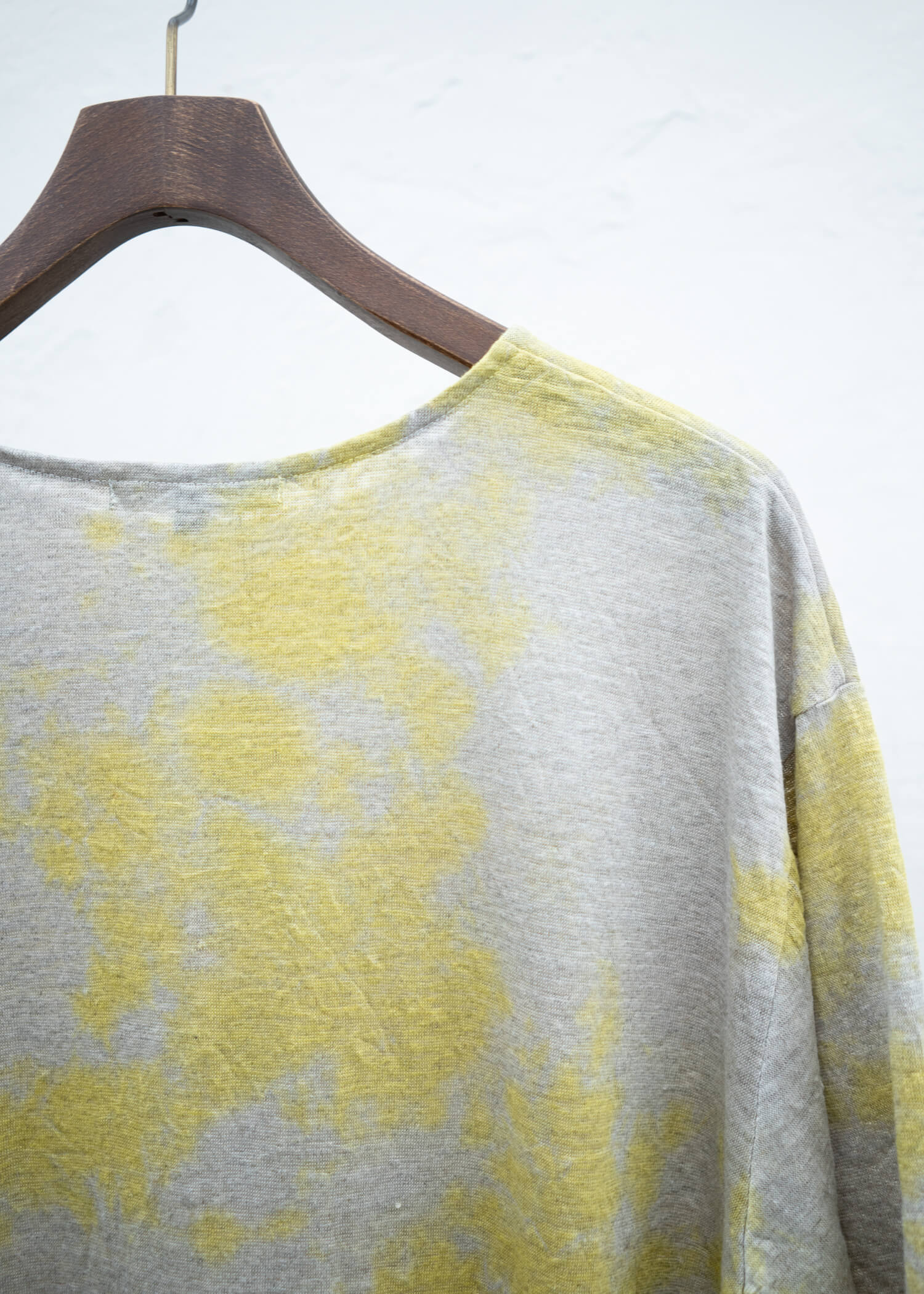 SUZUSAN Linen Jersey Short Sleeve T-Shirt Yellow / Grge