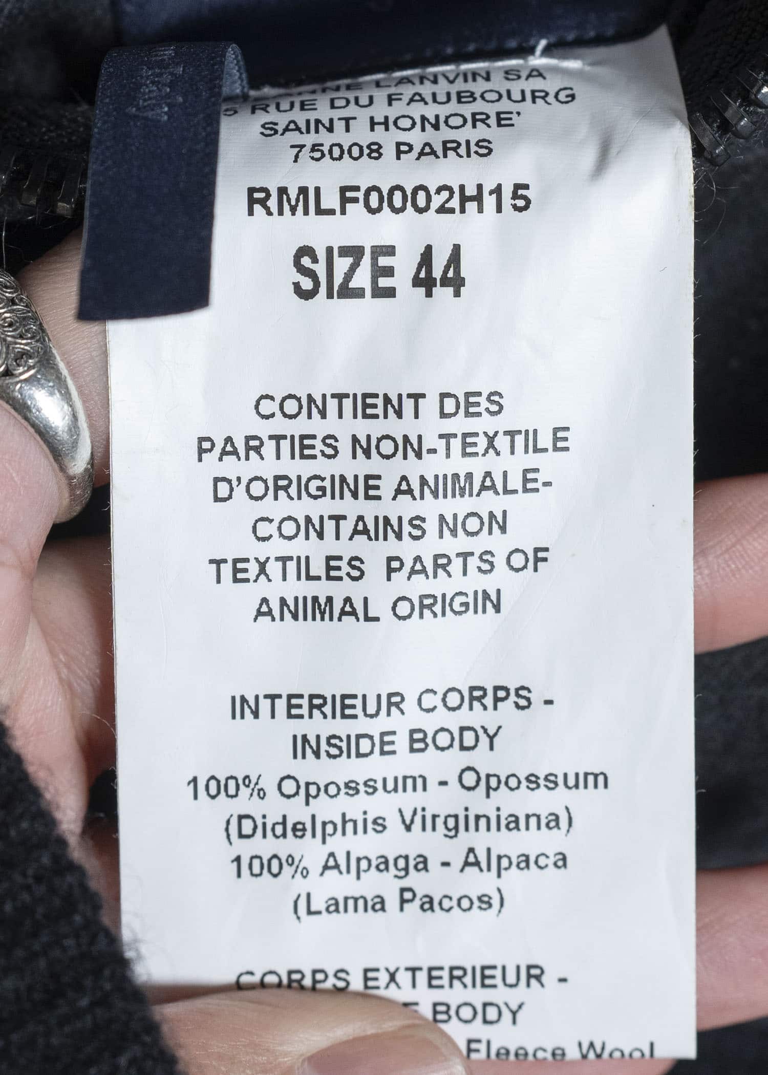 LANVIN 16AW REVERSIBLE OPOSSUM FUR JACKET