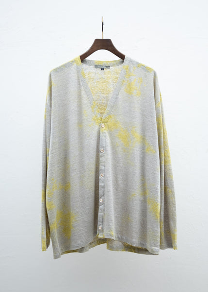 SUZUSAN Linen Jersey Front Button Cardigan Yellow / Grége