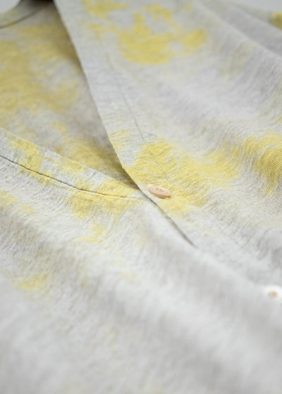 SUZUSAN Linen Jersey Front Button Cardigan Yellow / Grége