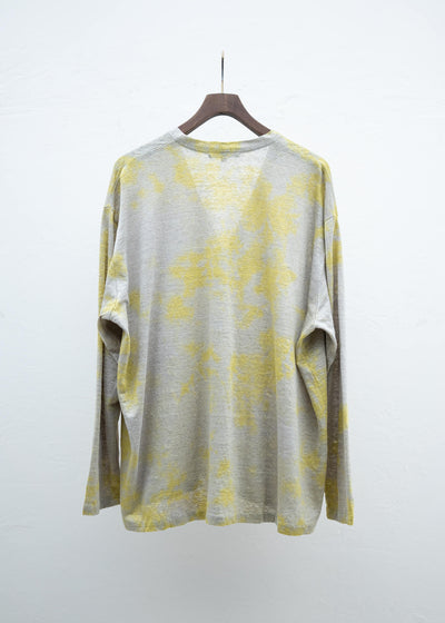 SUZUSAN Linen Jersey Front Button Cardigan Yellow / Grége