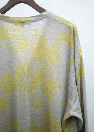 SUZUSAN Linen Jersey Front Button Cardigan Yellow / Grége