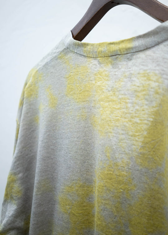 SUZUSAN Linen Jersey Front Button Cardigan Yellow / Grége