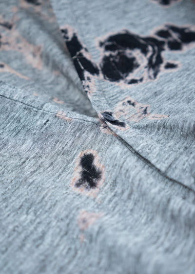 SUZUSAN Linen Jersey Front Button Cardigan Black / Grey