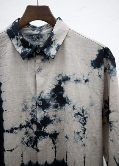 SUZUSAN context 別注 summer wool shirt Black / Ecru