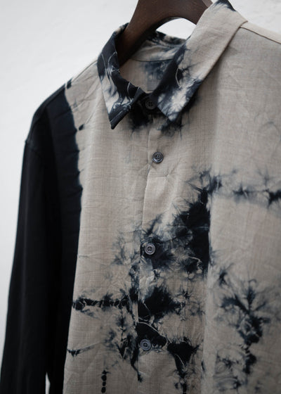 SUZUSAN context 別注 summer wool shirt Black / Ecru