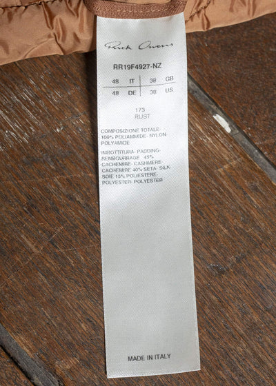 Rick Owens 19AW LONG QUILTED LINER COAT