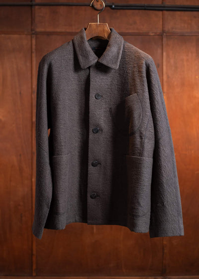 Jurgen Lehl Cotton Linen Pile Blouson Ink J0551UJM121