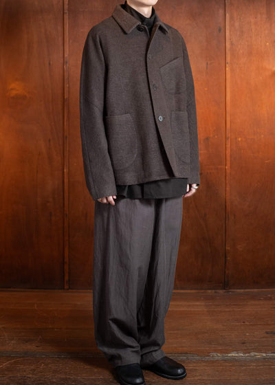 Jurgen Lehl Cotton Linen Pile Blouson Ink J0551UJM121