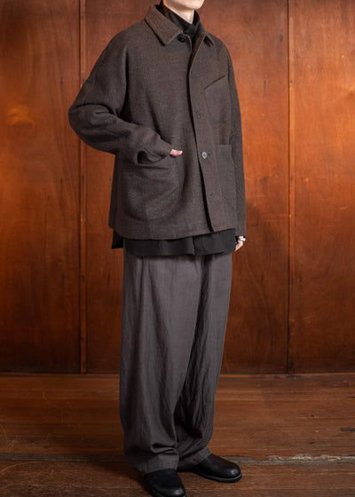 Jurgen Lehl Cotton Linen Pile Blouson Ink J0551UJM121