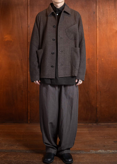 Jurgen Lehl Cotton Linen Pile Blouson Ink J0551UJM121